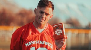 BYU quarterback Jake Retzlaff reached a sponsorship deal with Jewish food brand Manischewitz. (Courtesy of Manischewitz)