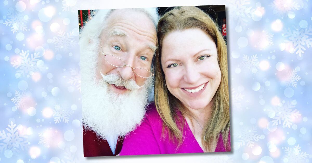 Rick Rosenthal, also known as Santa Rick, with Julie Sherman Wolfe, who writes holiday movies for Hallmark. Both are Jewish.