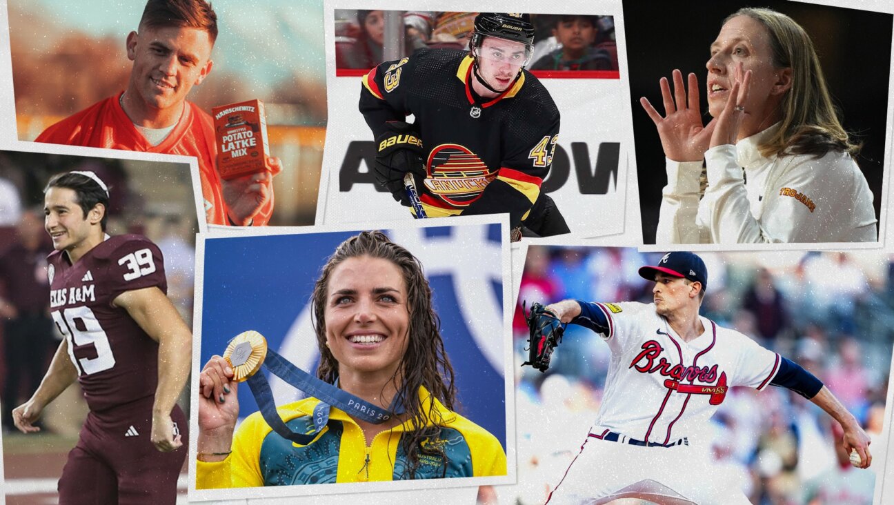 L-R, top row: Jake Retzlaff, Quinn Hughes and Lindsay Gottlieb. Bottom row: Sam Salz, Jessica Fox and Max Fried. (Getty Images; Design by Grace Yagel)