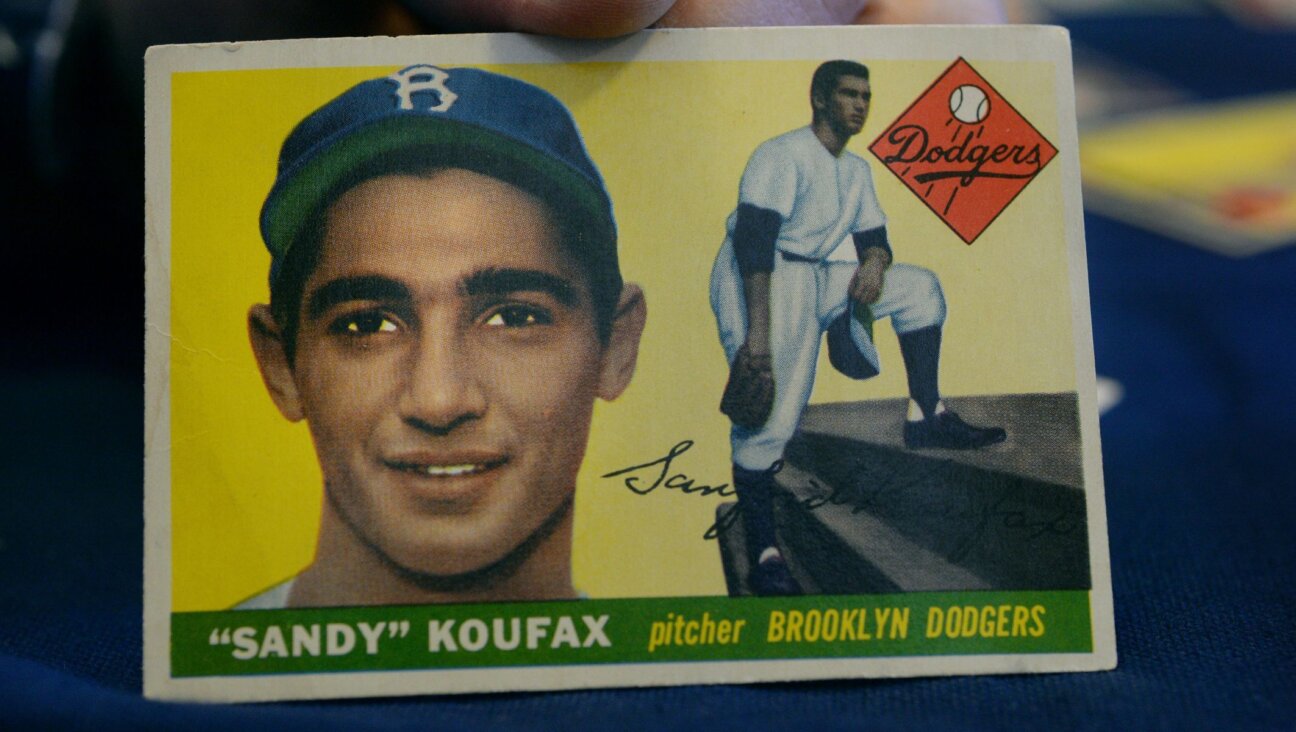 A Sandy Koufax rookie baseball card displayed by the Unclaimed Property Division of the Colorado State Treasurer at the State Capitol in Denver, Colorado, March 10, 2015. (Craig F. Walker / The Denver Post)