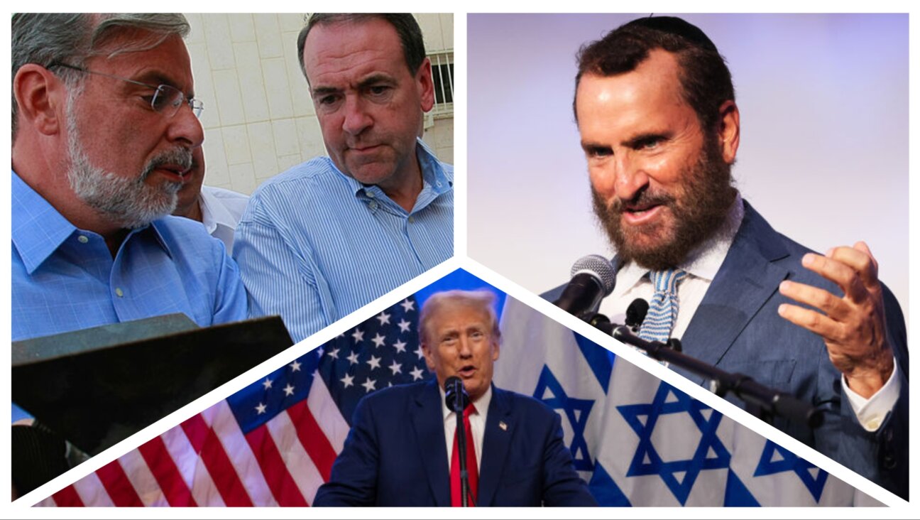 College photo of President-elect Donald Trump, Rabbi Shmuley Boteach and Dov Hikind 