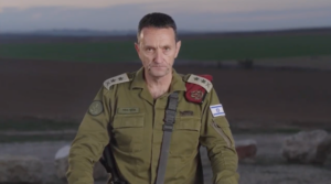 Herzi Halevi, Israel’s military chief of staff, announces his resignation on Jan. 21, 2025. (Screenshot)