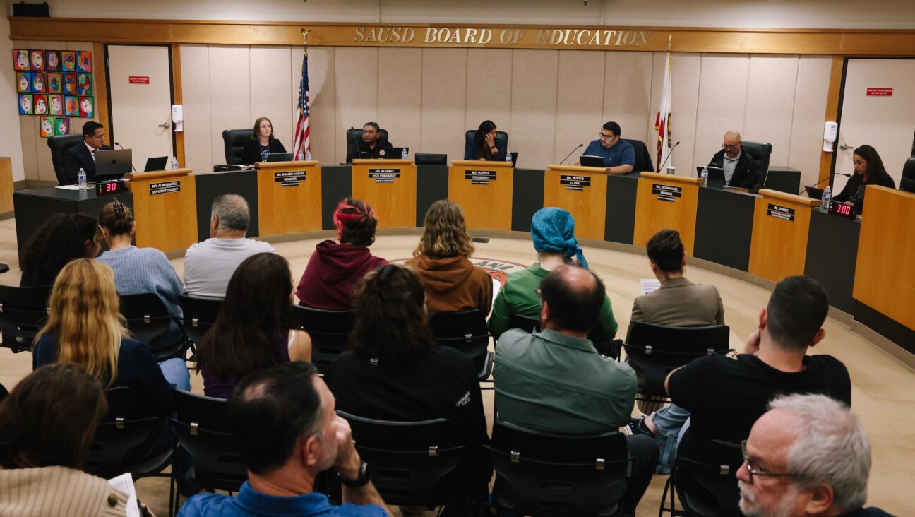 Opening statements are made during a board meeting at the Santa Ana Unified School District board room in Santa Ana, CA on June 13, 2023 (Dania Maxwell / Los Angeles Times via Getty Images)