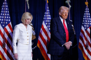 Televangelist Paula White and President Donald Trump on Feb. 6. 