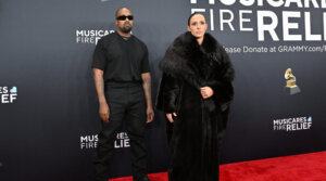 Kanye West and Bianca Censori attend the 67th Grammy Awards at Crypto.com Arena in Los Angeles, Feb. 2, 2025. (Axelle/Bauer-Griffin/FilmMagic)