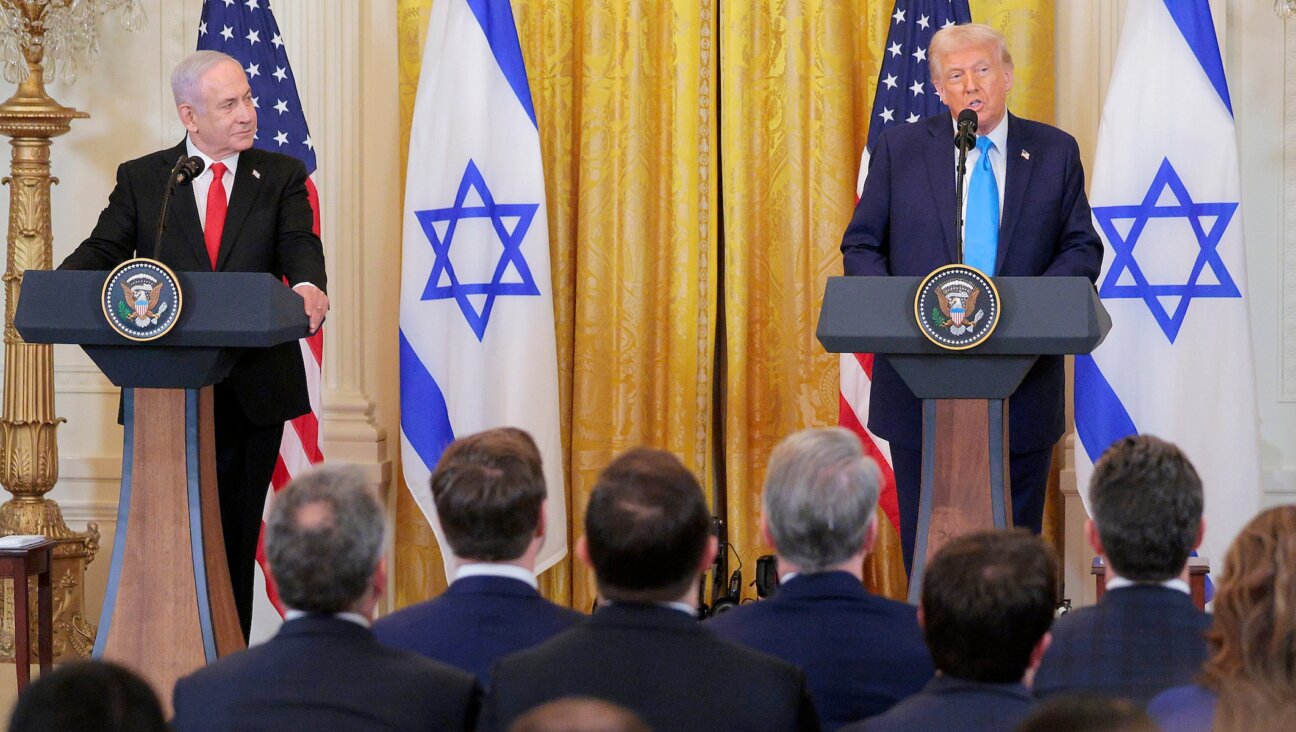 Israeli Prime Minister Benjamin Netanyahu and U.S. President Donald Trump speak during a joint press conference in the East Room of the White House on Feb. 4, 2025, in Washington, DC. (Chip Somodevilla/Getty Images)