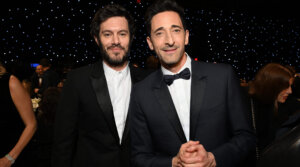 Adam Brody, left, poses with fellow actor Adrien Brody at the 30th Annual Critics Choice Awards in Santa Monica, California, Feb. 7, 2025. (Michael Kovac/Getty Images for Critics Choice Association)