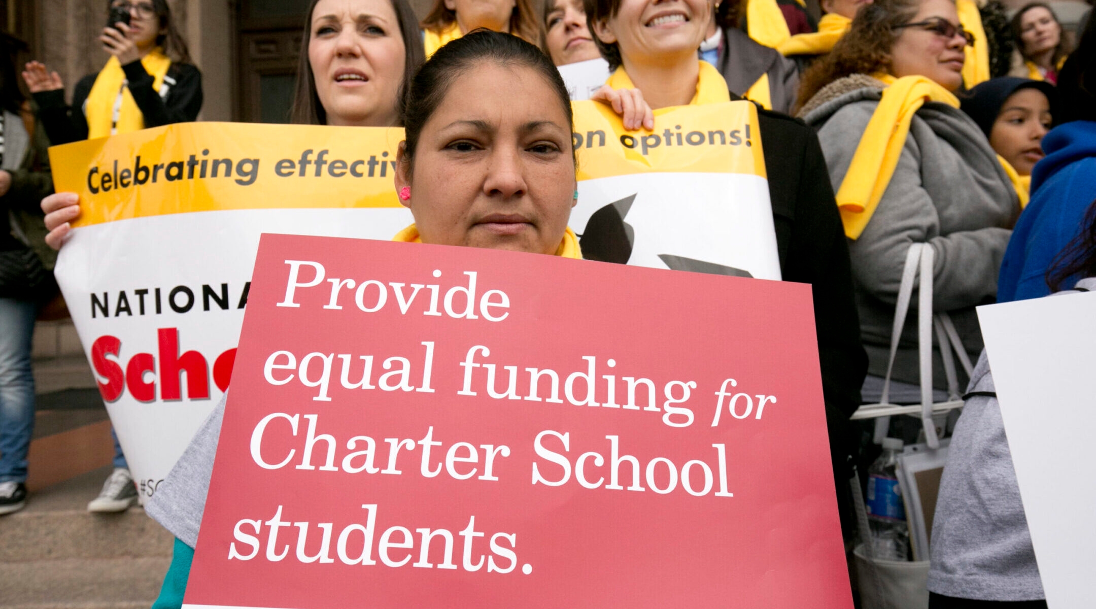 Students, educators and policymakers rally in support of charter schools at the Texas Capitol, Jan. 30, 2015. (Robert Daemmrich Photography Inc/Corbis via Getty Images)