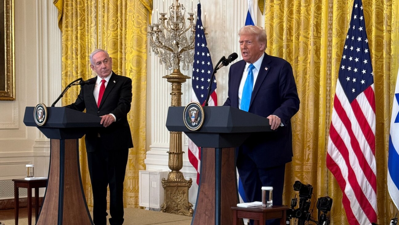 Israeli Prime Minister Benjamin Netanyahu and U.S. President Donald Trump speak during a joint press conference in the East Room of the White House on Feb. 4, 2025. (The White House, via Wikipedia)