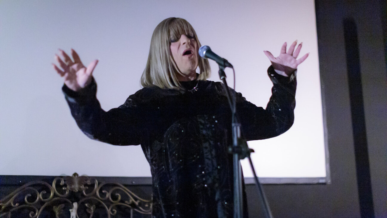 Steven Brinberg performed as Simply Barbra, his long-time Barbra Streisand drag persona, at a recent screening of <i>Yentl</i> in Williamsburg, Brooklyn.