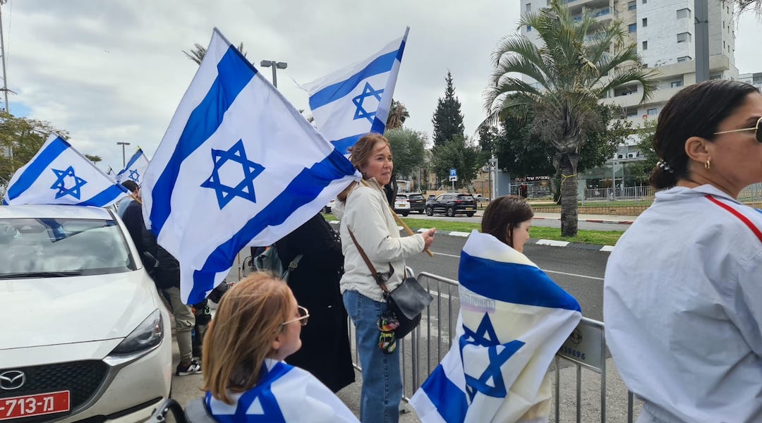 Yony Alony came from southern Israel to pay her final respects at a vigil in Tel Aviv on Feb. 20, 2025. (Deborah Danan)