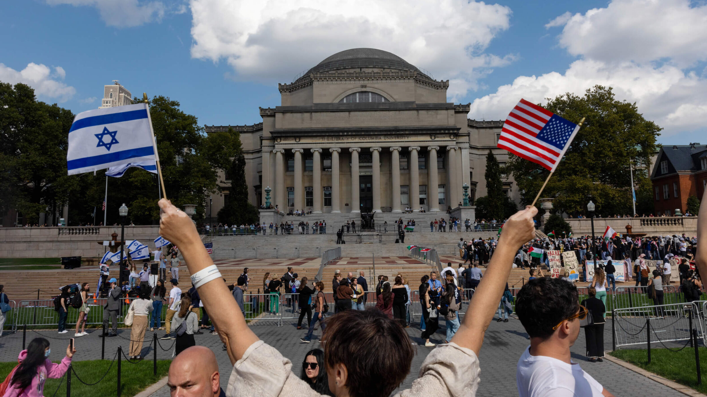 Columbia students organize dueling memorials and rallies both for Israelis and Palestinians on the anniversary of the Oct. 7 attack.