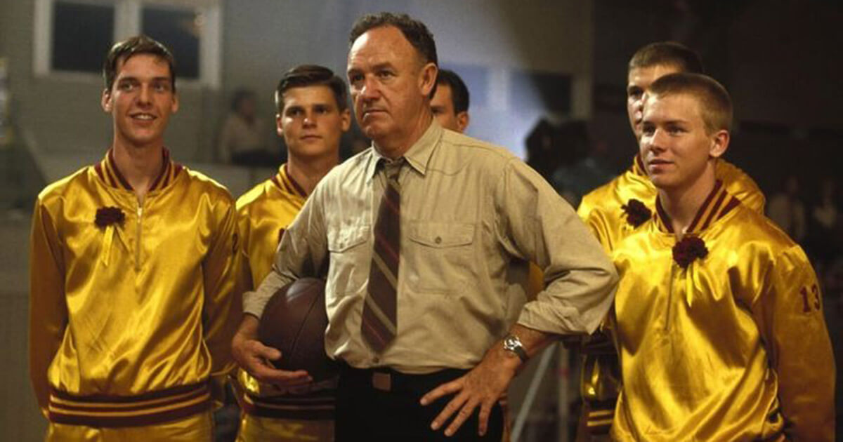 Gene Hackman played a high school basketball coach in <i>Hoosiers</i>.