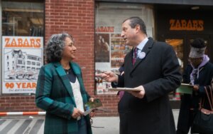 NYC mayoral candidate Brad Lander at a campaign stop in Manhattan on Feb. 28. 