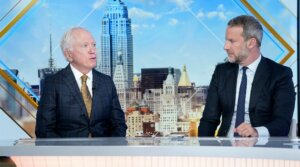 Adam Boehler, right, speaks during “Mornings With Maria” at Fox Business Network Studios, Oct. 23, 2024 in New York City. (John Lamparski/Getty Images)