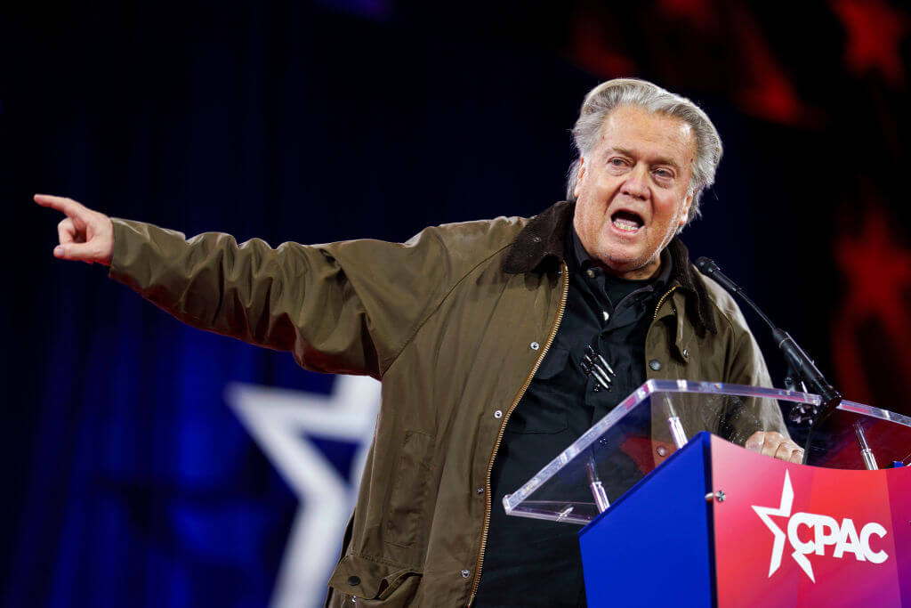 Steve Bannon, former adviser to Donald Trump, during the Conservative Political Action Conference on Feb. 20. 