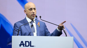 ADL CEO Jonathan Greenblatt speaks onstage at ADL’s Never Is Now conference on March 3, 2025 in New York City. (Bryan Bedder/Getty Images)