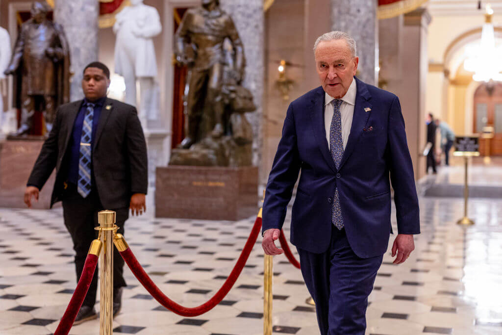 Senate Minority Leader Chuck Schumer (D-NY) on March 14. 