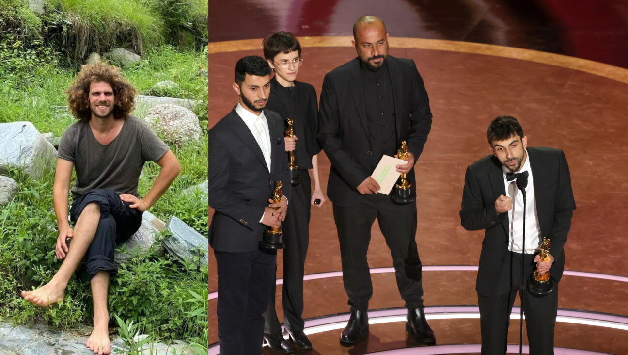 Hayim Katsman, left, was an Israeli peace activist with a Ph.D. who was murdered by Hamas militants on Oct. 7. Despite online rumors, he had nothing to do with the Oscar-winning team of <i>No Other Land</i>, right.