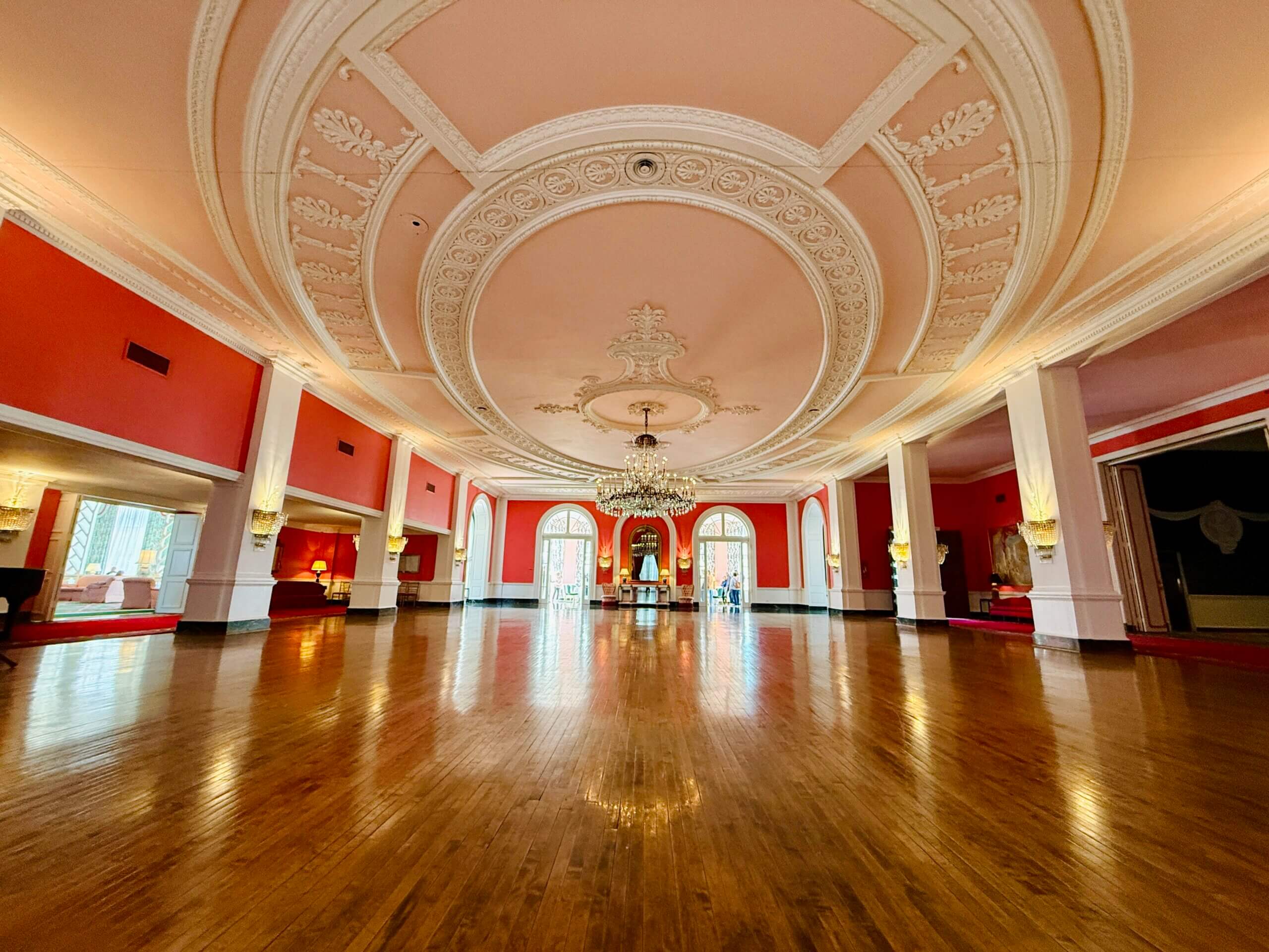 The ballroom at the Greenbrier resort where German diplomats and their families ate when they stayed there during World War II. In non-war times it hosted social mixers and dances.