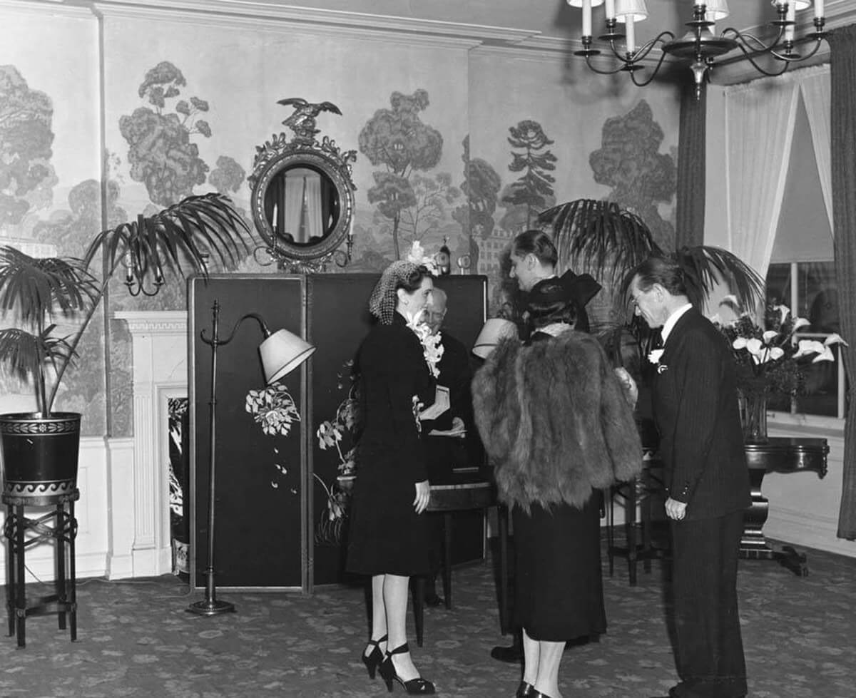 Diplomats and their wives at the Greenbrier in 1942.