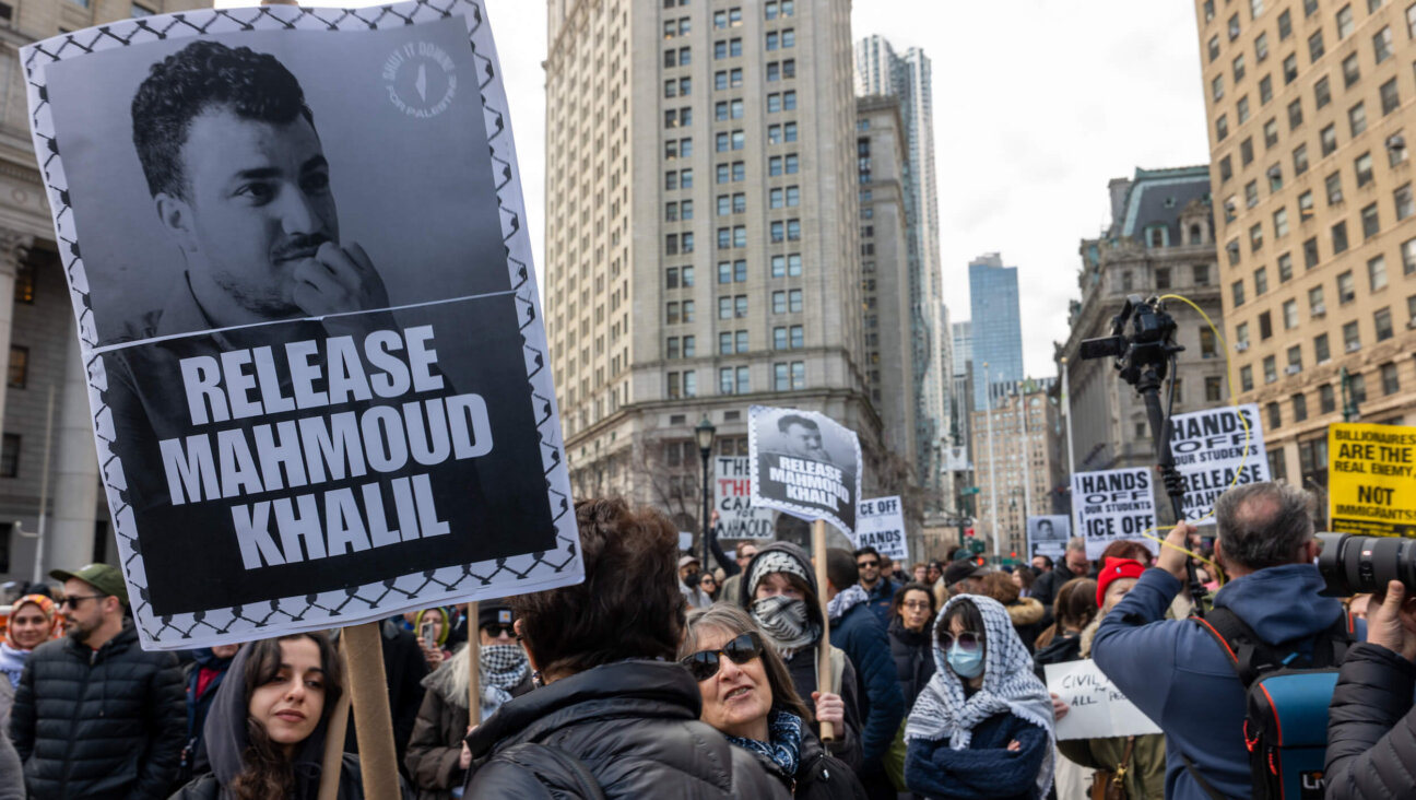 Demonstrators outside of a New York court protest the arrest and detention of Mahmoud Khalil, a green card holder and recent Columbia graduate who played a role in pro-Palestinian protests at the university, on March 12.