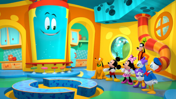Mickey and friends in the "funhouse."