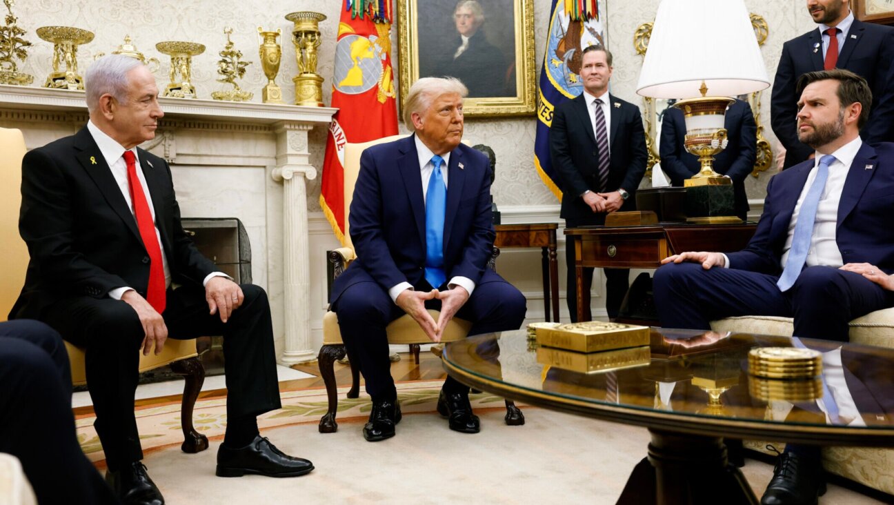 Israeli Prime Minister Benjamin Netanyahu, U.S. President Donald Trump, U.S. National Security Adviser Michael Waltz, and U.S. Vice President JD Vance appear during a meeting in the Oval Office of the White House on February 4, 2025, in Washington, D.C. (Anna Moneymaker/Getty Images)