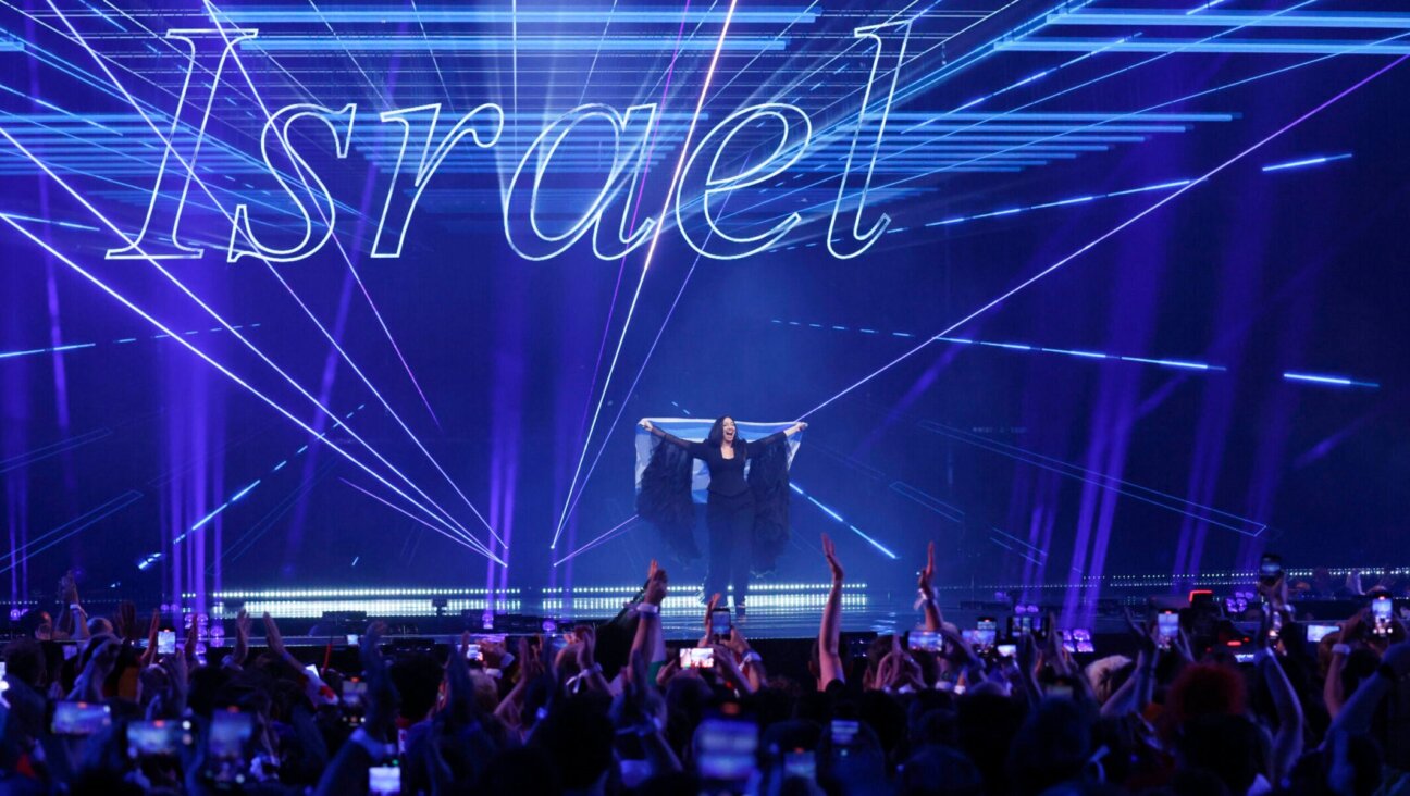 Yuval Raphael representing Israel walks on stage during the Grand Final of the 69th Eurovision Song Contest Opening Ceremony at St. Jakobshalle on May 17, 2025 in Basel, Switzerland. (Sebastian Reuter/Getty Images)