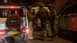 Israeli forces at the site of the May 14, 2025, shooting attack in the northern West Bank. (Israel Defense Forces/X)
