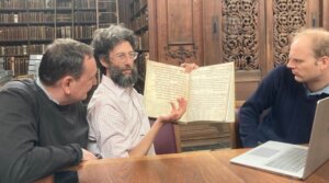 Aaron Koller teaches at Cambridge University during the 2022-23 school year. (Photo courtesy Shira Hecht-Koller)