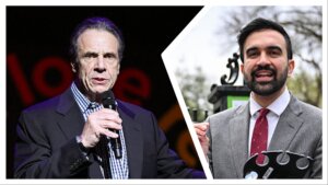 NYC mayoral candidates Andrew Cuomo and Zohran Mamdani on the campaign trail. 