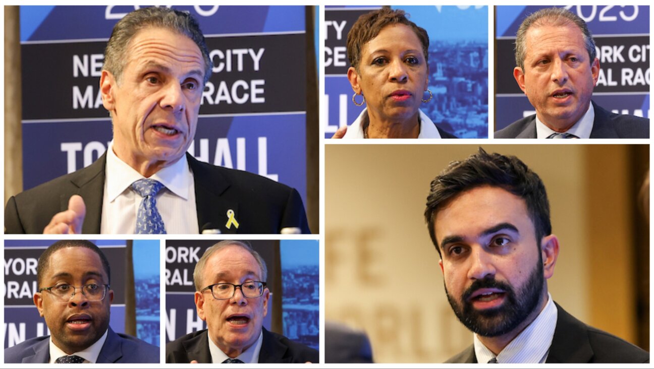 NYC mayoral candidates at a town hall for Jewish voters on May 22. 