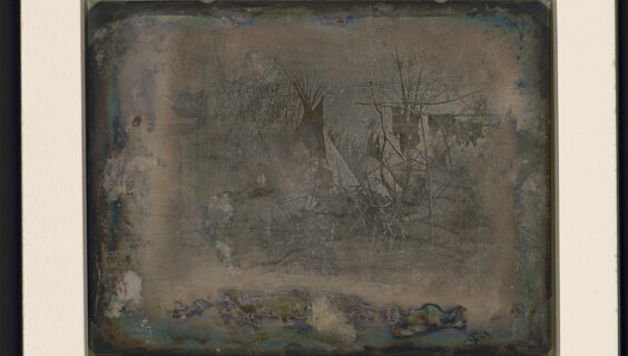 The only surviving picture from Carvahlo's doomed expedition, of a tepee.