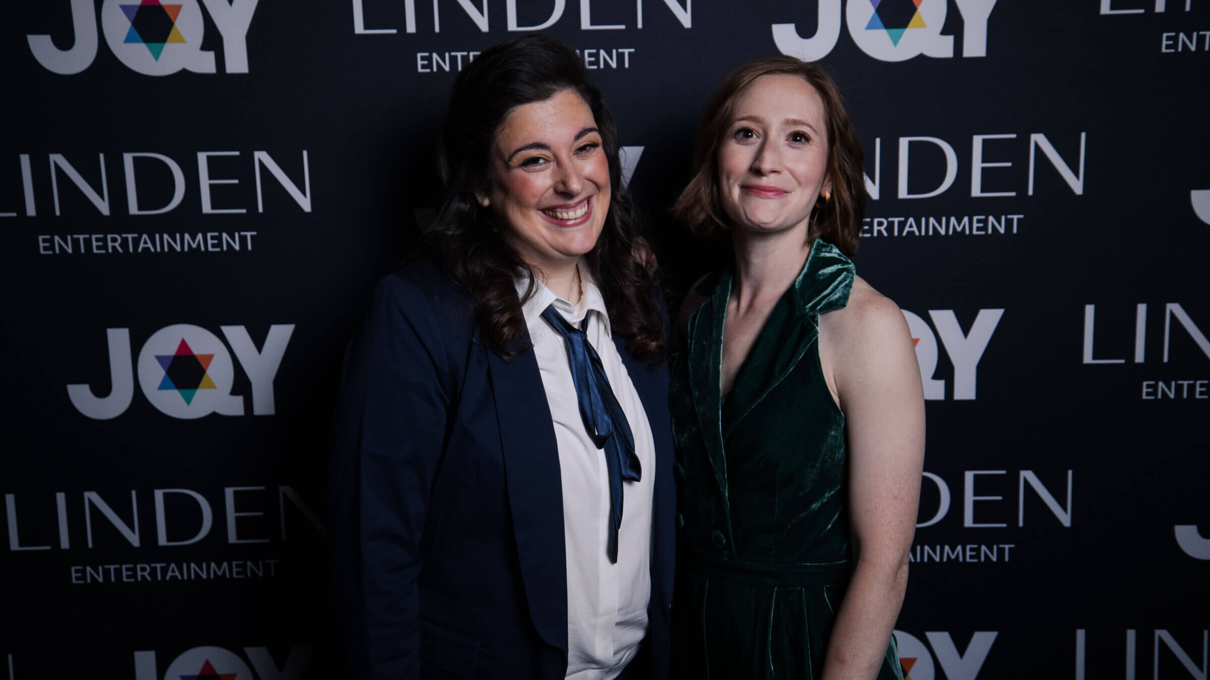 Rachael Fried, executive director of JQY, poses with Tony Award-winning producer Rachel Sussman, who was honored as the inaugural Jewish Queer Icon at the 2025 JQY Gala.