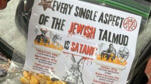 A photo of the antisemitic fliers distributed in Squirrel Hill. (Corey O’Connor/X)