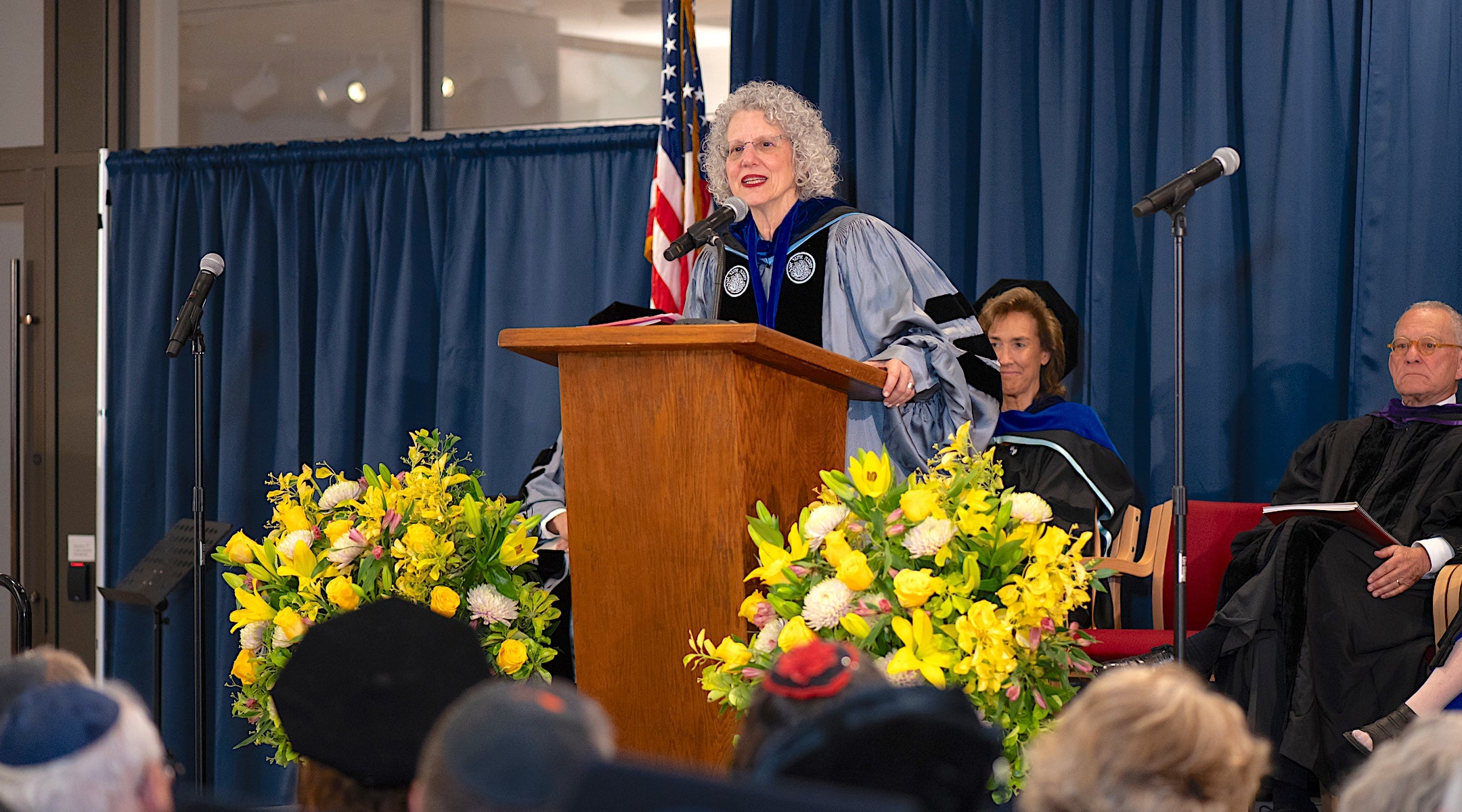 Chancellor Shuly Rubin Schwartz speaks at the institution’s 131st commencement ceremony, May 22, 2025. (Ellen Rubin Photography)