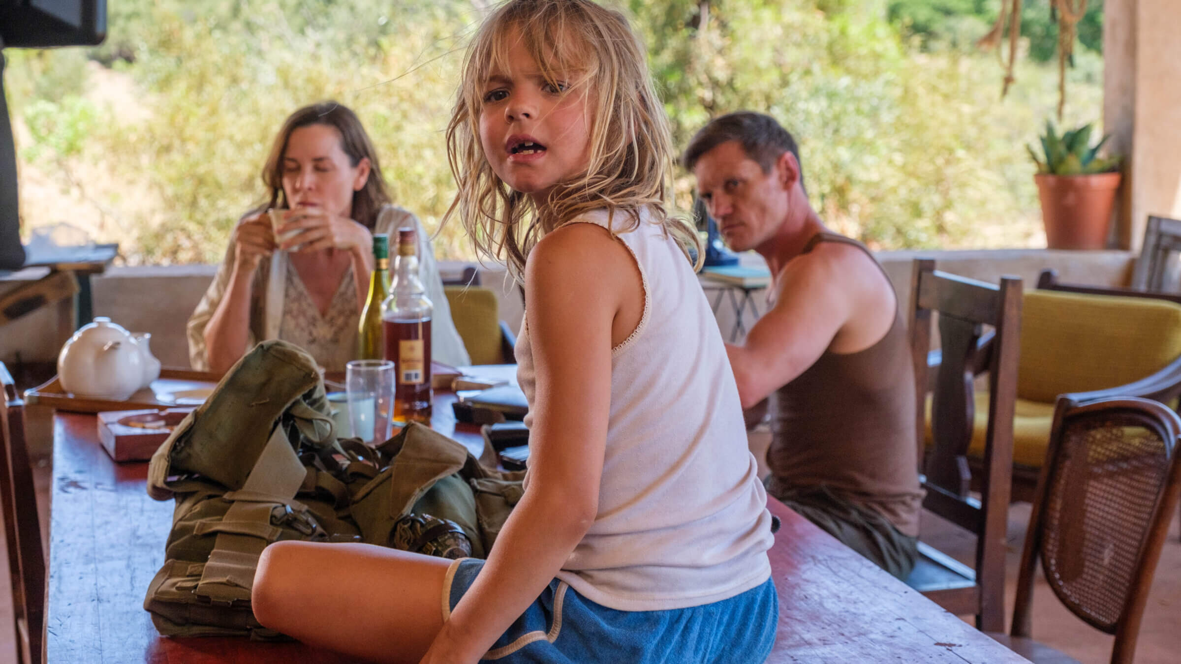 Embeth Davidtz, Lexi Venter and Rob Van Vuuren in <i>Don't Let's Go to the Dogs Tonight.</i>