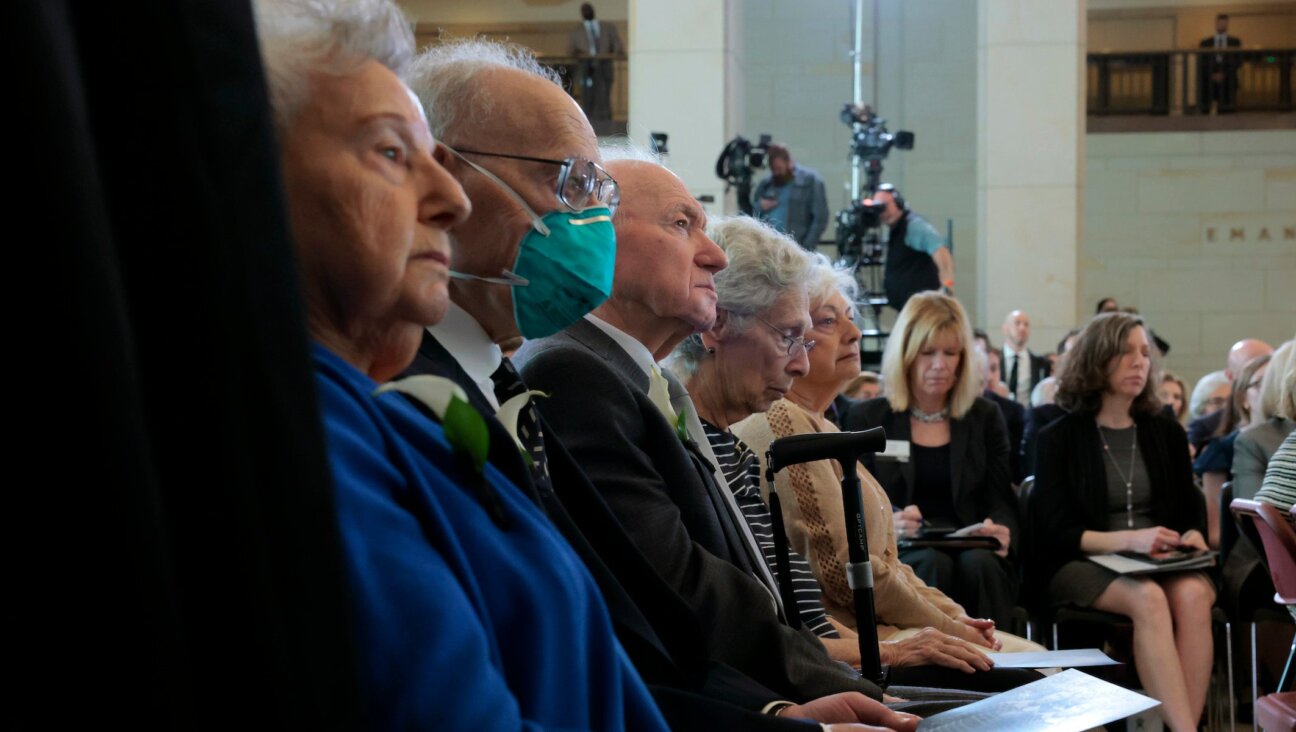 Holocaust survivors look on during the U.S. Holocaust Memorial Museum’s Annual Days of Remembrance ceremony at the U.S. Capitol on April 23, 2025 in Washington, DC. The annual commemoration honors Holocaust victims and survivors and features guests including members of Congress, White House officials, the diplomatic corps, and community leaders. 