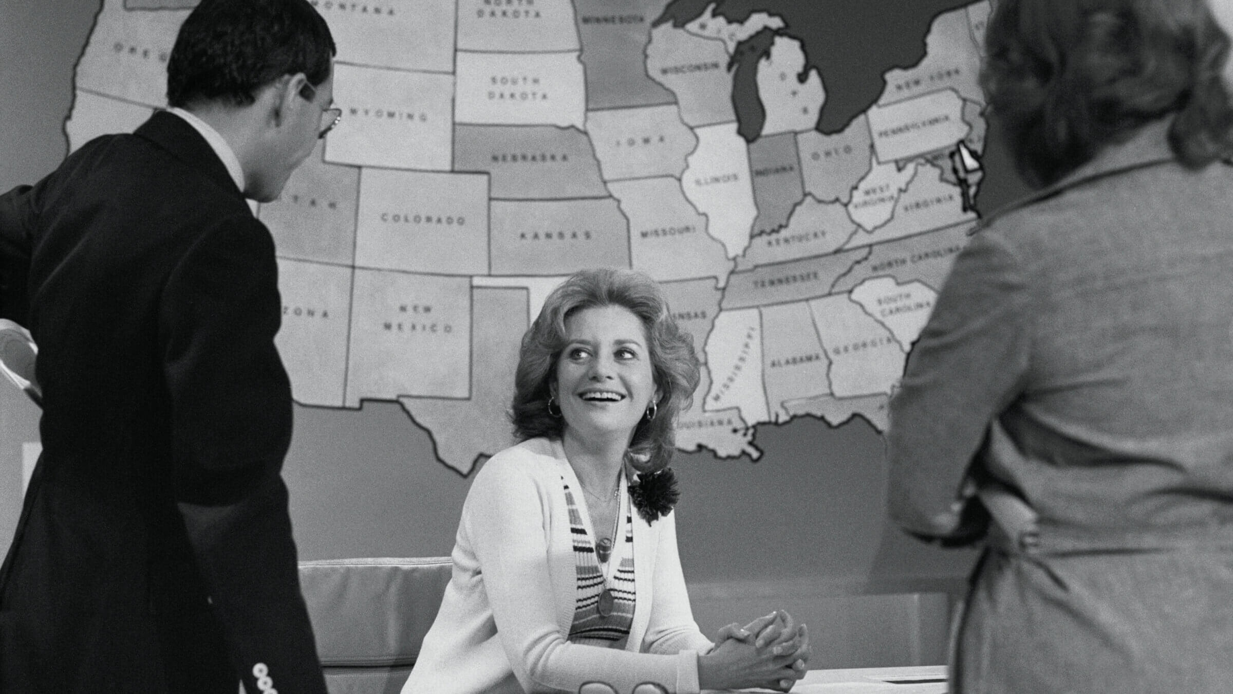 Barbara Walters at the National Broadcasting Company's studio in New York.