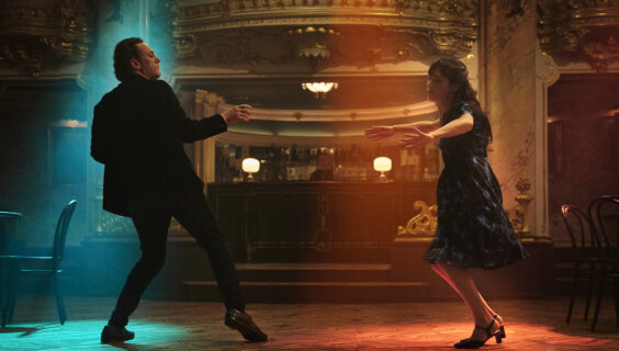 Sarah Adler and Yehezkel Lazarov in <i>Dead Language.</i>
