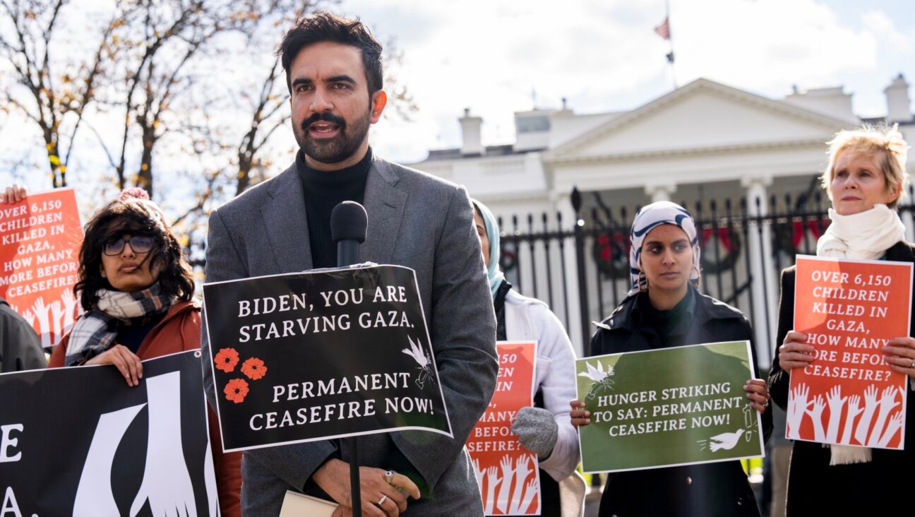 New York State Assemblymember Zohran Mamdani, now a NYC mayoral candidate, speaks during a news conference outside the White House to announce a hunger strike to demand that President Joe Biden “call for a permanent ceasefire and no military aid to Israel, on Nov. 27, 2023.