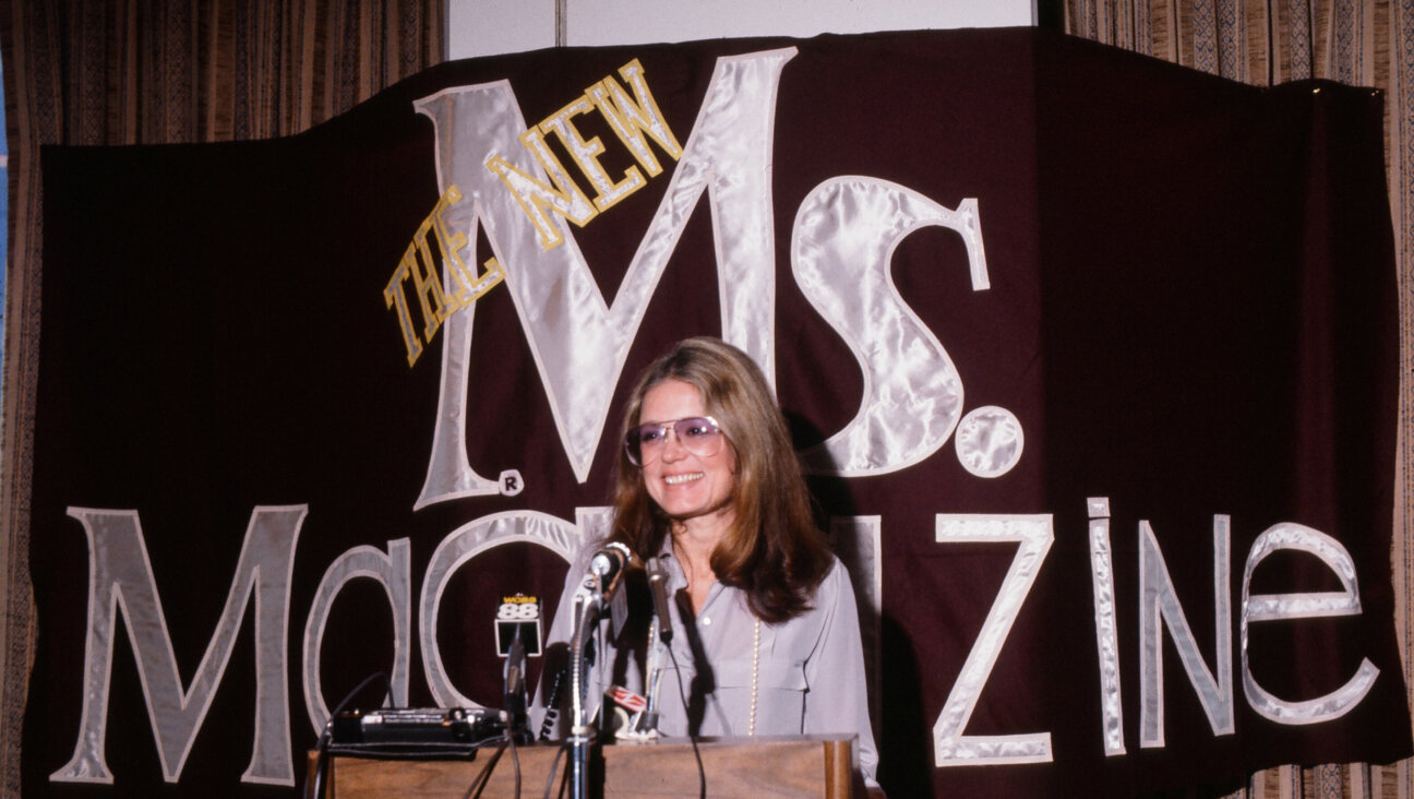 Gloria Steinem at a press conference about 'Ms.' magazine.