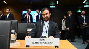 Iran’s ambassador to the International Atomic Energy Agency Reza Najafi arrives at a IAEA meeting in Vienna, Austria, on June 9, 2025. (Joe Klamar / AFP via Getty Images)
