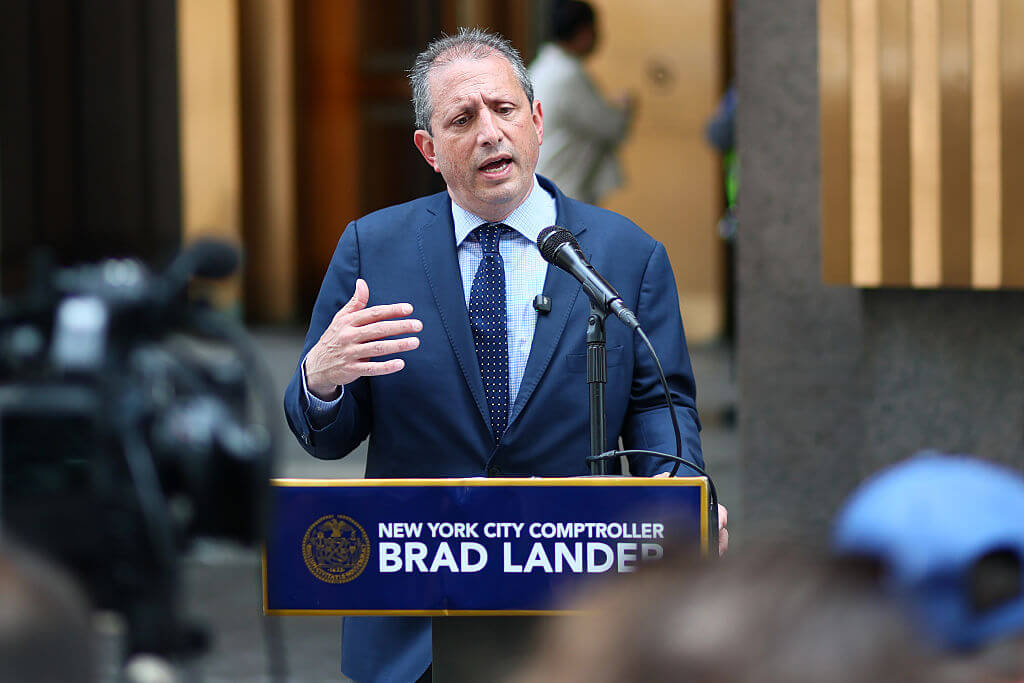 NYC Comptroller and Democratic NYC Mayoral candidate Brad Lander on June 05.  migrants per day.