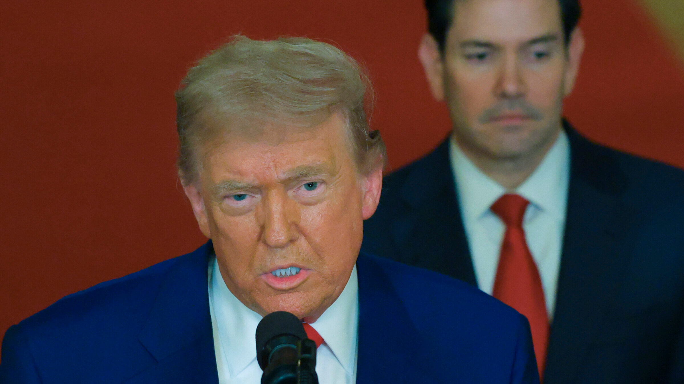 Donald Trump delivers an address to the nation from the White House on June 21, 2025 about the three Iranian nuclear facilities that were struck by the U.S. military.