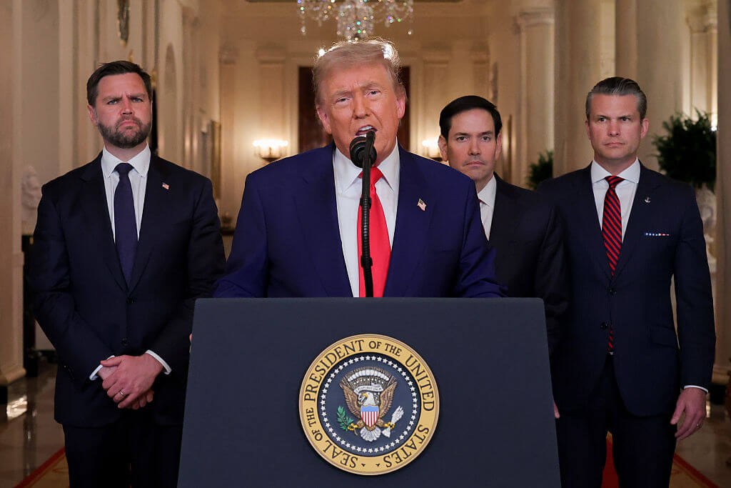 President Donald Trump during an address to the nation on June 21. 