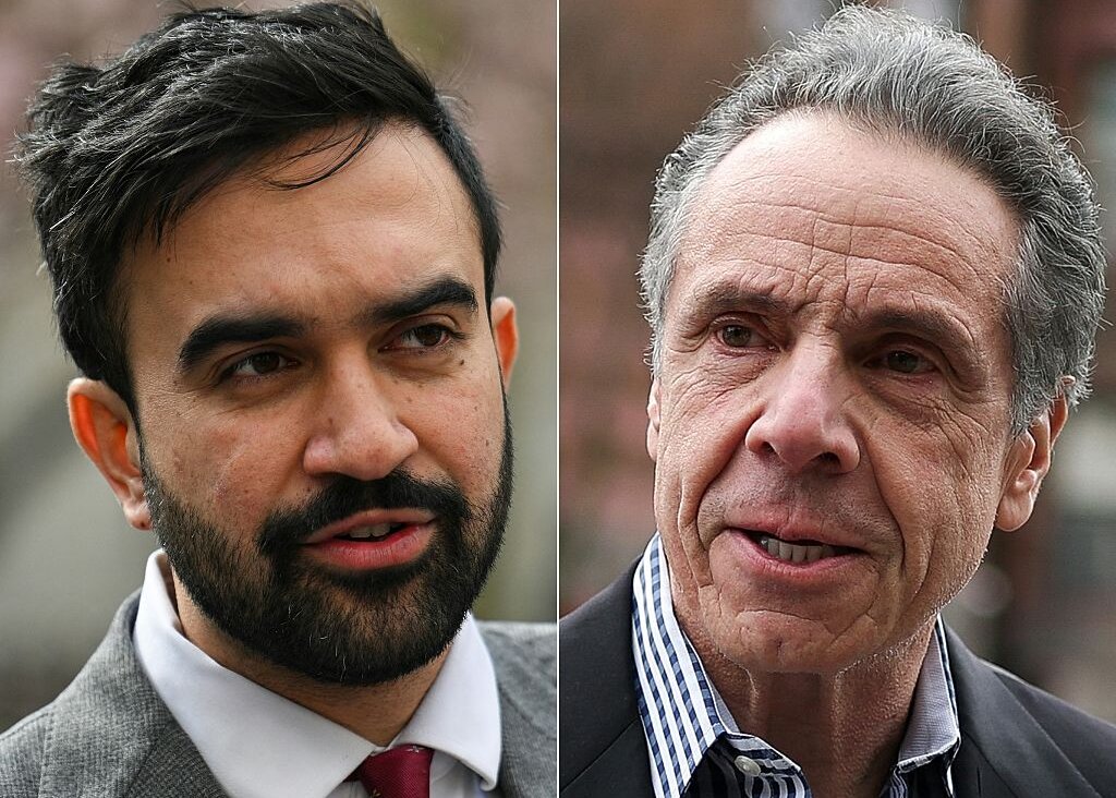 New York City mayoral candidates Zohran Mamdani (L) and Andrew Cuomo (R). 