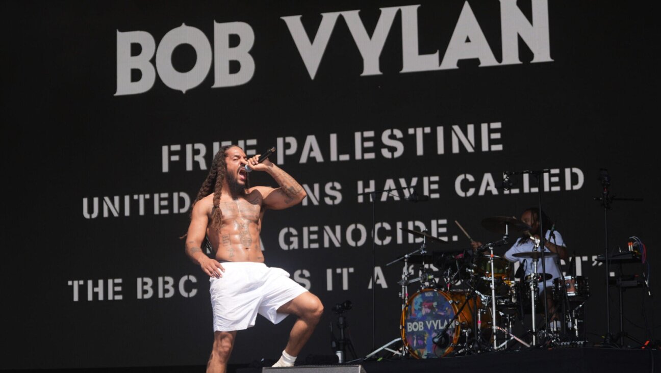 Bob Vylan performing on the West Holts stage during the Glastonbury Festival at Worthy Farm in Somerset, England, June 28, 2025.