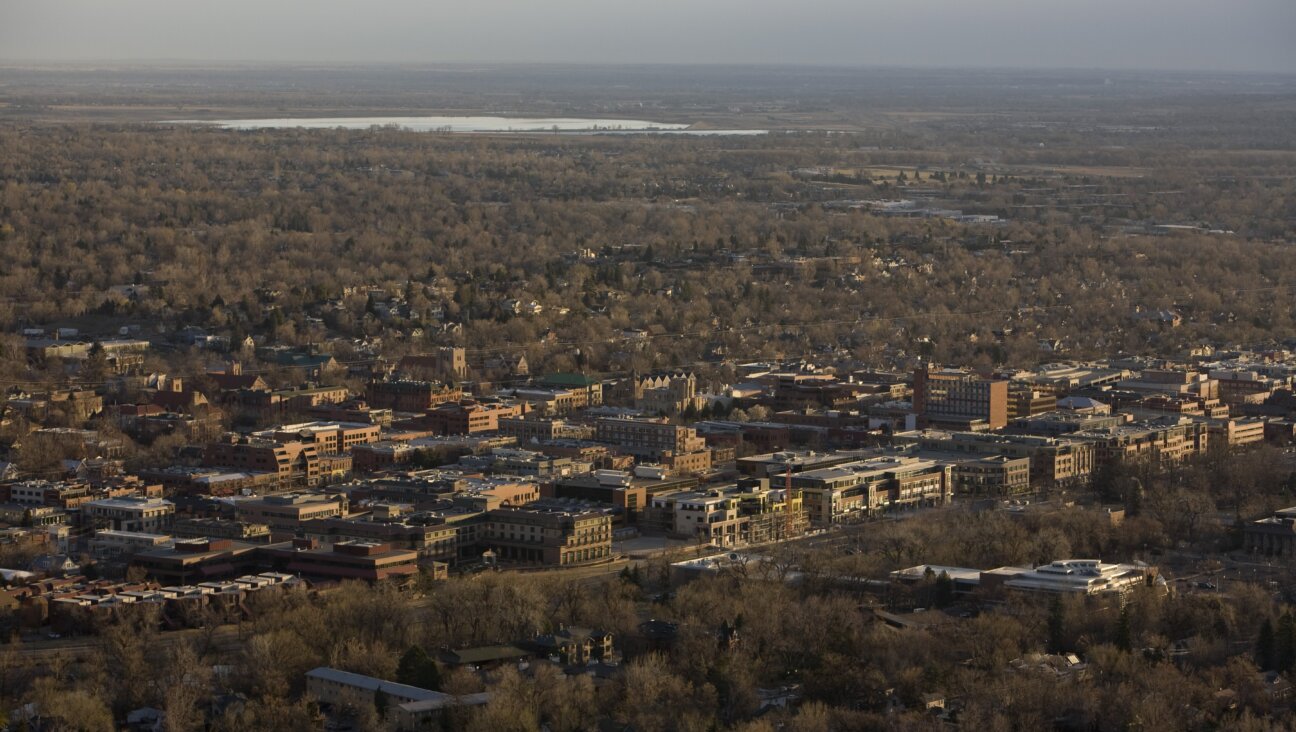 The downtown and surrounding neighborhoods of Boulder, Colorado.